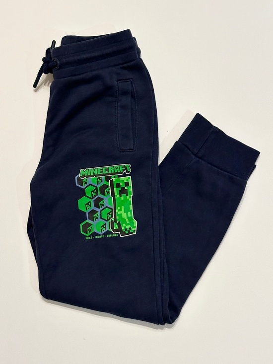 Minecraft Other - Minecraft blue sweatpants with green creeper graphic for boys in Size 7-8.